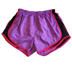 Nike Dri-FIT Run Polka Dot Running Shorts Built In Brief Purple Pink Size S